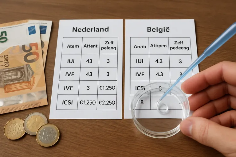 Kosten en vergoeding (IVF, IUI, ICSI) in Nederland en België